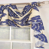 RLF Home Flame 3-S Victory 100% Cotton Tab Top Swag Window Curtain 54" x 25" Navy