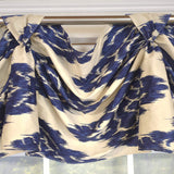 RLF Home Flame 3-S Victory 100% Cotton Tab Top Swag Window Curtain 54" x 25" Navy