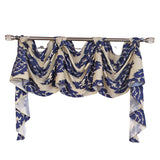 RLF Home Flame 3-S Victory 100% Cotton Tab Top Swag Window Curtain 54" x 25" Navy