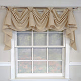 RLF Home Colburn 3-S Victory 100% Cotton Tab Top Swag Window Curtain 54" x 25" Natural