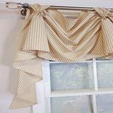 RLF Home Colburn 3-S Victory 100% Cotton Tab Top Swag Window Curtain 54" x 25" Natural
