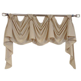 RLF Home Colburn 3-S Victory 100% Cotton Tab Top Swag Window Curtain 54" x 25" Natural