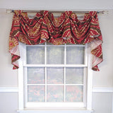 RLF Home Begonia 3-S Victory 100% Cotton Tab Top Swag Window Curtain 54" x 25" Red
