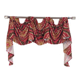 RLF Home Begonia 3-S Victory 100% Cotton Tab Top Swag Window Curtain 54" x 25" Red