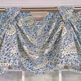 RLF Home Paisley Verveine 3-S Victory 100% Cotton Tab Top Swag Window Curtain 54" x 25" Blue