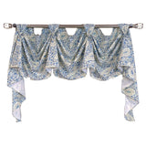 RLF Home Paisley Verveine 3-S Victory 100% Cotton Tab Top Swag Window Curtain 54" x 25" Blue