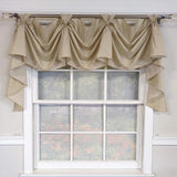 RLF Home Pin Stripe 3-S Victory 100% Cotton Tab Top Swag Window Curtain 54" x 25" Natural