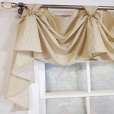 RLF Home Pin Stripe 3-S Victory 100% Cotton Tab Top Swag Window Curtain 54" x 25" Natural