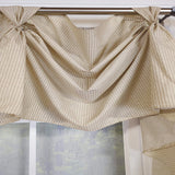 RLF Home Pin Stripe 3-S Victory 100% Cotton Tab Top Swag Window Curtain 54" x 25" Natural