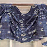 RLF Home Pulsar 3-S Victory 100% Cotton Tab Top Swag Window Curtain 54" x 25" Navy