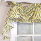 RLF Home Little Treasure 3-S Victory 100% Cotton Tab Top Swag Window Curtain 54" x 25" Yellow