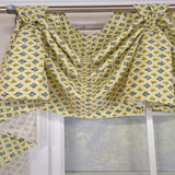 RLF Home Little Treasure 3-S Victory 100% Cotton Tab Top Swag Window Curtain 54" x 25" Yellow