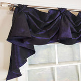 RLF Home Crinkle Taffeta 3-S Victory 100% Polyester Tab Top Swag Window Curtain 54" x 25" Navy
