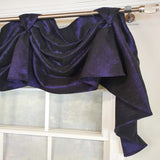 RLF Home Crinkle Taffeta 3-S Victory 100% Polyester Tab Top Swag Window Curtain 54" x 25" Navy