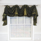 RLF Home Taffeta 3-S Victory 100% Polyester Tab Top Swag Window Curtain 54" x 25" Green
