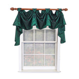 RLF Home Taffeta 3-S Victory 100% Polyester Tab Top Swag Window Curtain 54" x 25" Green
