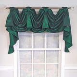 RLF Home Crinkle Taffeta 3-S Victory 100% Polyester Tab Top Swag Window Curtain 54" x 25" Green