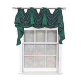 RLF Home Crinkle Taffeta 3-S Victory 100% Polyester Tab Top Swag Window Curtain 54" x 25" Green