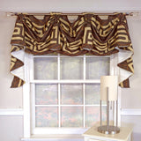 RLF Home Atahualpa 3-S Victory 100% Cotton Tab Top Swag Window Curtain 54" x 25" Brown