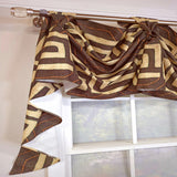 RLF Home Atahualpa 3-S Victory 100% Cotton Tab Top Swag Window Curtain 54" x 25" Brown