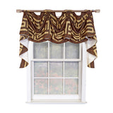 RLF Home Atahualpa 3-S Victory 100% Cotton Tab Top Swag Window Curtain 54" x 25" Brown