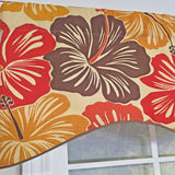 RLF Home Wild Hibiscus Cornice 100% Cotton Rod Pocket Lined  Window Valance 50" x 17" Multi