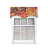RLF Home Wild Hibiscus Cornice 100% Cotton Rod Pocket Lined  Window Valance 50" x 17" Multi