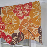 RLF Home Wild Hibiscus Regal 100% Cotton Rod Pocket Lined  Window Valance 50" x 17" Multi