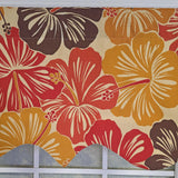 RLF Home Wild Hibiscus Regal 100% Cotton Rod Pocket Lined  Window Valance 50" x 17" Multi