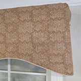 RLF Home Derek Cornice 100% Cotton Rod Pocket Lined  Window Valance 50" x 17" Brown