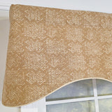 RLF Home Derek Cornice 100% Cotton Rod Pocket Lined  Window Valance 50" x 17" Brown