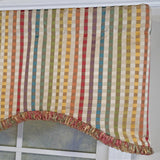 RLF Home Fame Stripe Cornice 100% Cotton Rod Pocket Lined  Window Valance 50" x 17" Multi