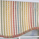 RLF Home Fame Stripe Cornice 100% Cotton Rod Pocket Lined  Window Valance 50" x 17" Multi