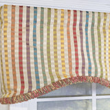RLF Home Fame Stripe Cornice 100% Cotton Rod Pocket Lined  Window Valance 50" x 17" Multi