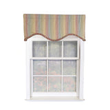 RLF Home Fame Stripe Cornice 100% Cotton Rod Pocket Lined  Window Valance 50" x 17" Multi
