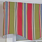 RLF Home Nigel Stripe Regal 100% Cotton Rod Pocket Lined  Window Valance 50" x 17" Multi