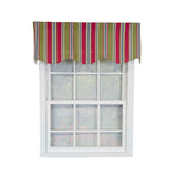 RLF Home Nigel Stripe Regal 100% Cotton Rod Pocket Lined  Window Valance 50" x 17" Multi