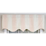 RLF Home Faded Stripe Regal 100% Cotton Rod Pocket Lined  Window Valance 50" x 17" Pink