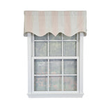RLF Home Faded Stripe Regal 100% Cotton Rod Pocket Lined  Window Valance 50" x 17" Pink