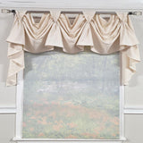 RLF Home Soft Duck 3-S Victory 100% Cotton Tab Top Swag Window Curtain 54" x 25" Natural