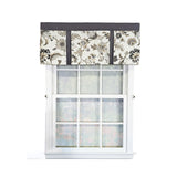RLF Home Zanzibar Pleated 100% Cotton Rod Pocket  Window Valance 50" x 17" Gray