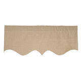 RLF Home Texture Check Regal Window Valance 100% Cotton Lined Rod Pocket 50" x 17" Cream
