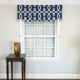 RLF Home Oblique Regal 100% Cotton Rod Pocket Lined  Window Valance 50" x 17" Navy