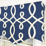 RLF Home Oblique Regal 100% Cotton Rod Pocket Lined  Window Valance 50" x 17" Navy