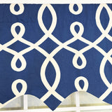 RLF Home Oblique Regal 100% Cotton Rod Pocket Lined  Window Valance 50" x 17" Navy