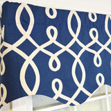 RLF Home Oblique Regal 100% Cotton Rod Pocket Lined  Window Valance 50" x 17" Navy