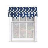 RLF Home Oblique Regal 100% Cotton Rod Pocket Lined  Window Valance 50" x 17" Navy