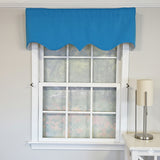RLF Home Primo Regal 100% Cotton Rod Pocket Lined  Window Valance 50" x 17" Blue