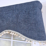 RLF Home Flanel Cornice 100% Cotton Rod Pocket Lined  Window Valance 50" x 17" Navy