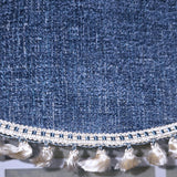 RLF Home Flanel Cornice 100% Cotton Rod Pocket Lined  Window Valance 50" x 17" Navy